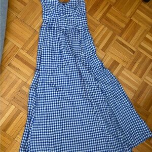 GAP Blue Checkered Maxi Dress